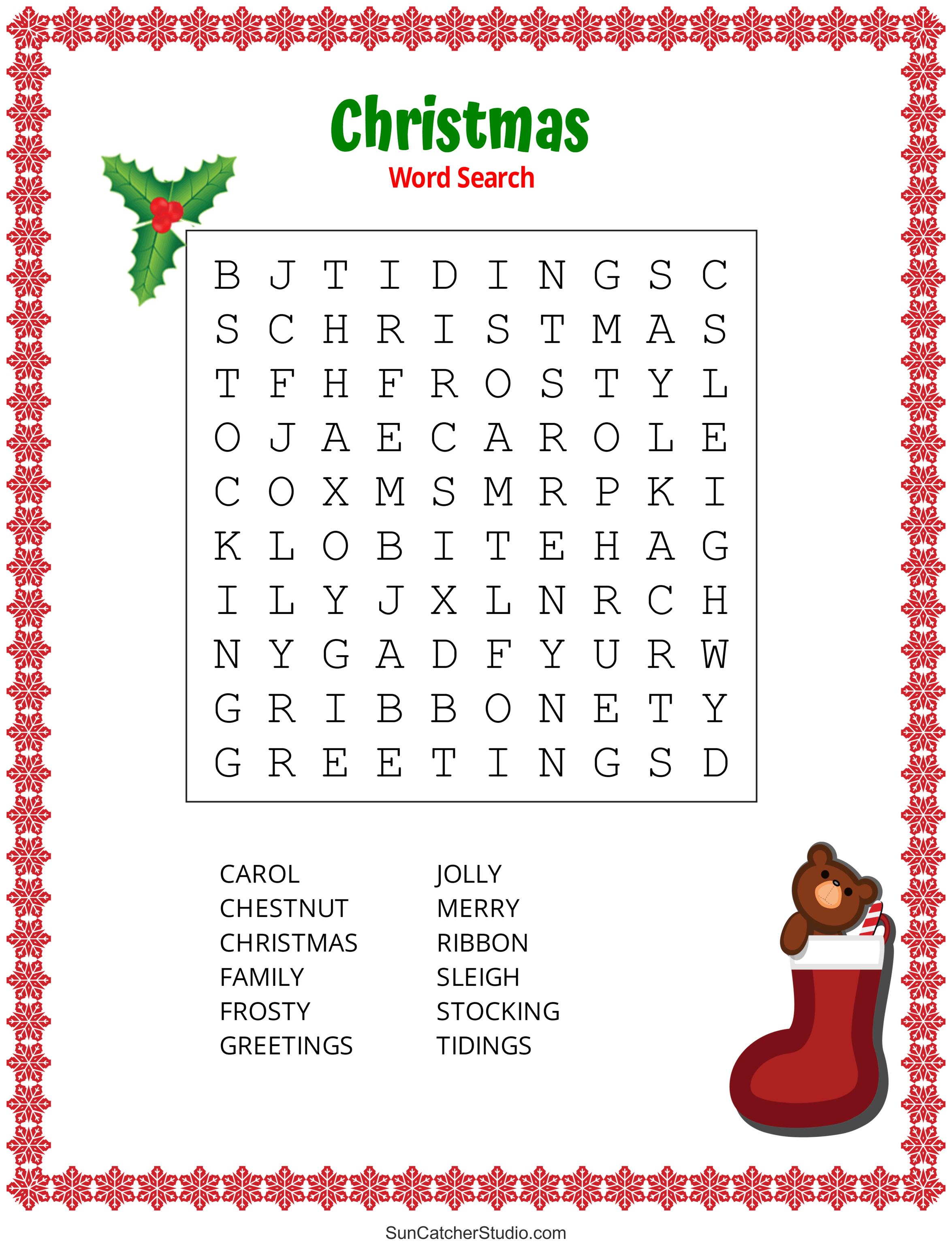 christmas word search (free printable pdf puzzles) – free